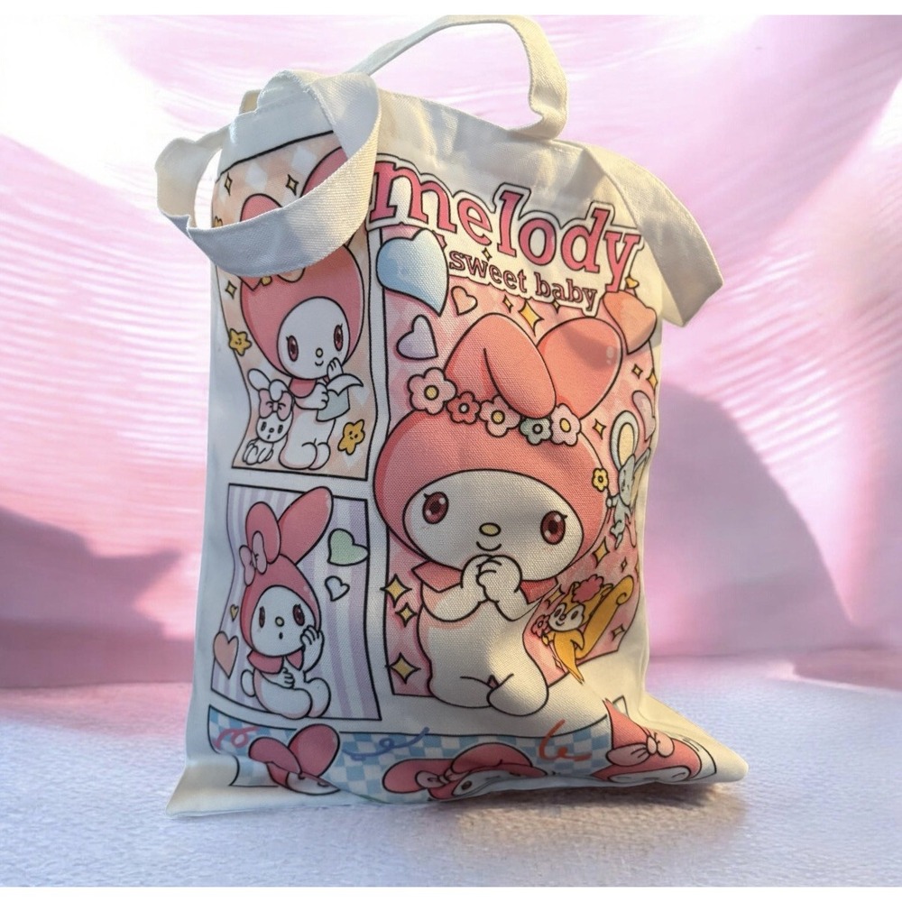 Sanrio Hello Kitty Kuromi Melody Handbag Tote Shoulder Shopping  Bag Zipper